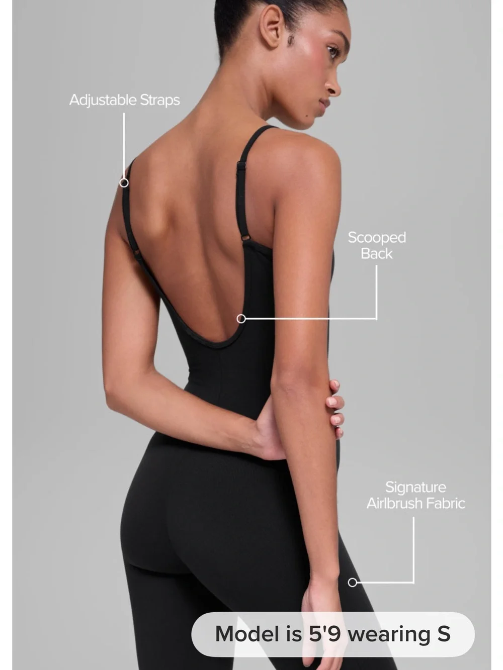 ALO Yoga Black Seamless Flare Jumpsuit
